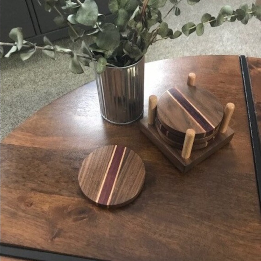 Last set!!- Real wood handmade coaster set - Picture 2 of 5